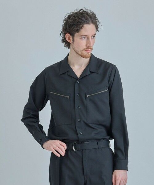 MEN'S BIGI / メンズビギ シャツ・ブラウス | ウールツイル オープンカラーワークシャツ | 詳細6