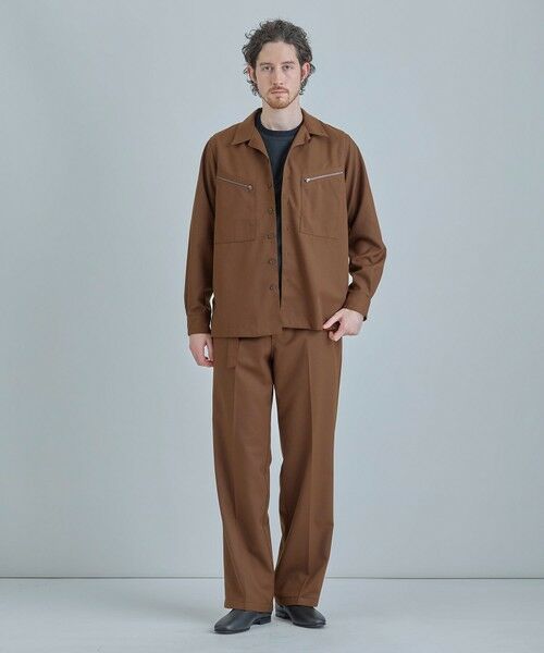 MEN'S BIGI / メンズビギ シャツ・ブラウス | ウールツイル オープンカラーワークシャツ | 詳細18