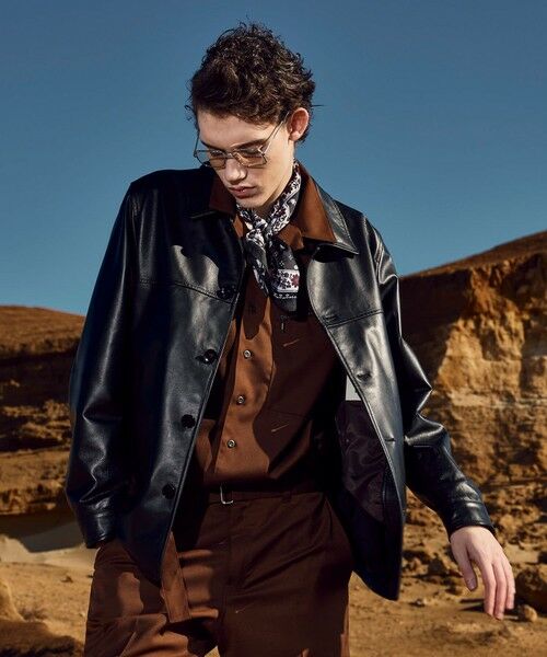 MEN'S BIGI / メンズビギ シャツ・ブラウス | ウールツイル オープンカラーワークシャツ | 詳細15