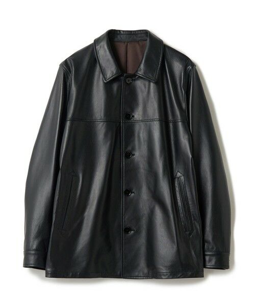 MEN'S BIGI / メンズビギ その他アウター | ライトラムレザー カバーオールブルゾン（ブラック）