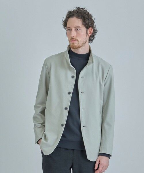 MEN'S BIGI / メンズビギ その他アウター | シャンブレー調ハイテンショントリコット スタンドカラーカーデブルゾン＜接触冷感/速乾/UVカット＞ | 詳細1