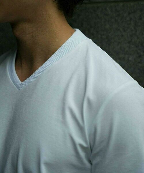MEN'S BIGI / メンズビギ Tシャツ | 【ACTIVE TAILOR/アクティブテイラー】シルケットスムースVネックTシャツ＜接触冷感 / UVカット＞ | 詳細5