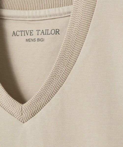 MEN'S BIGI / メンズビギ Tシャツ | 【ACTIVE TAILOR/アクティブテイラー】シルケットスムースVネックTシャツ＜接触冷感 / UVカット＞ | 詳細9