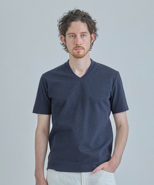 MEN'S BIGI / メンズビギ Tシャツ | 【ACTIVE TAILOR/アクティブテイラー】シルケットスムースVネックTシャツ＜接触冷感 / UVカット＞ | 詳細22