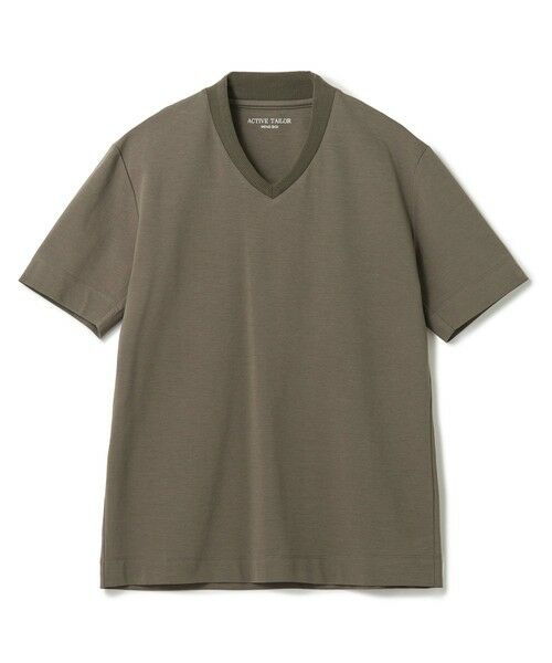 MEN'S BIGI / メンズビギ Tシャツ | 【ACTIVE TAILOR/アクティブテイラー】シルケットスムースクルーネックTシャツ＜接触冷感 / UVカット＞（ブラウン）