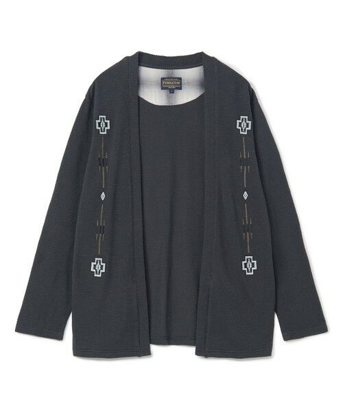 MEN'S BIGI / メンズビギ カーディガン・ボレロ | 【PENDLETON/ペンドルトン】別注 鹿の子刺繍カーディガン（チャコールグレー）