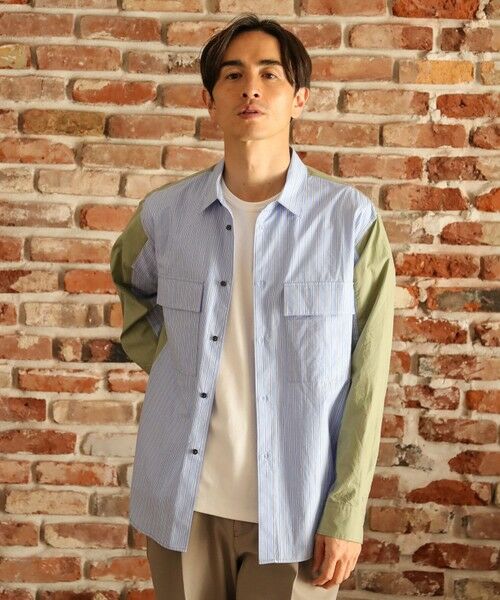 MEN'S BIGI / メンズビギ シャツ・ブラウス | 切り替えCPOシャツ（ネイビー系）