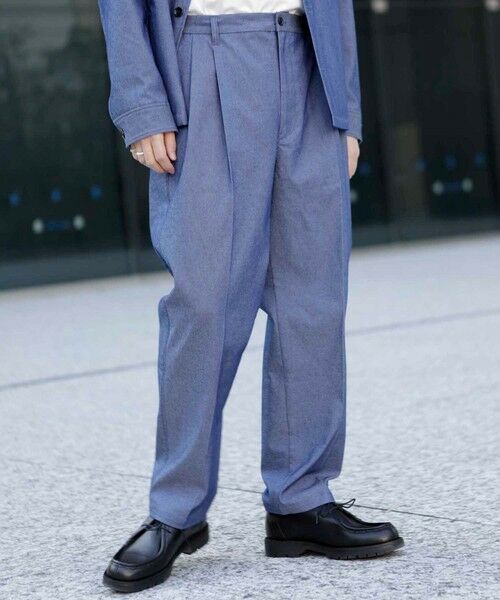 MEN'S BIGI / メンズビギ その他パンツ | ポリトロ2タックスラックス[セットアップ可能]（ブルー）