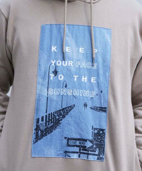 MEN'S BIGI / メンズビギ スウェット | デニム刺繍プリント裏起毛フーディー | 詳細7