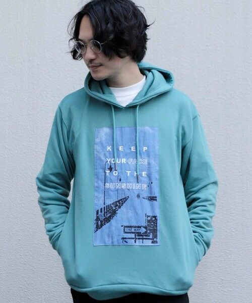 MEN'S BIGI / メンズビギ スウェット | デニム刺繍プリント裏起毛フーディー | 詳細13