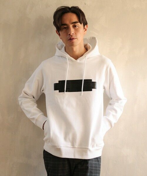 MEN'S BIGI / メンズビギ スウェット | プレートプリントパーカー | 詳細1