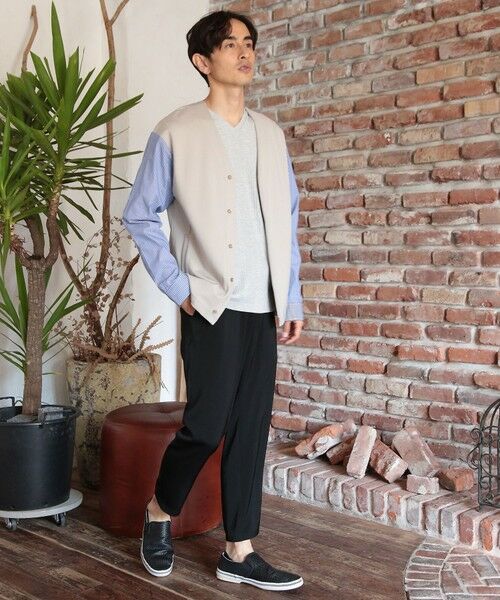MEN'S BIGI / メンズビギ カーディガン・ボレロ | ドッキングデザインカーディガン【ストレッチ】 | 詳細1