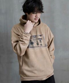 MEN'S BIGI / メンズビギ Tシャツ | ストレッチスウェード昇華転写プリントパーカー