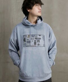 MEN'S BIGI / メンズビギ Tシャツ | ストレッチスウェード昇華転写プリントパーカー