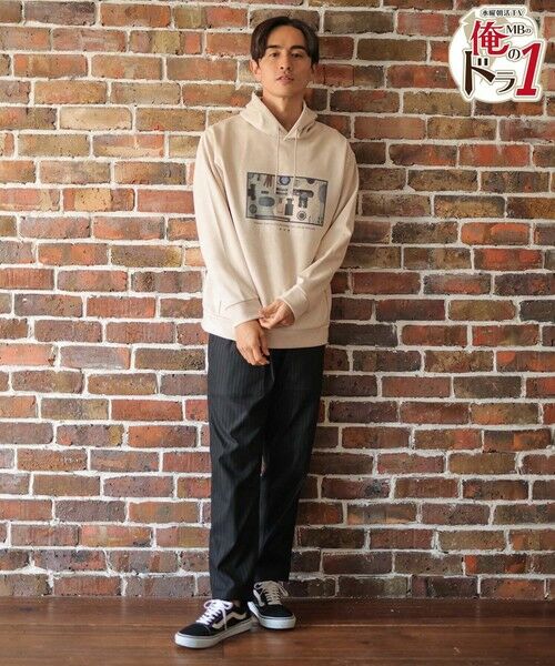 MEN'S BIGI / メンズビギ Tシャツ | ストレッチスウェード昇華転写プリントパーカー | 詳細1