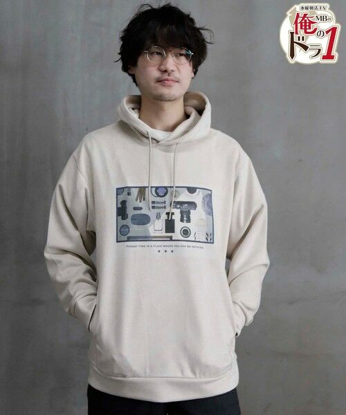 MEN'S BIGI / メンズビギ Tシャツ | ストレッチスウェード昇華転写プリントパーカー | 詳細2