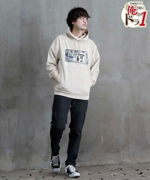 MEN'S BIGI / メンズビギ Tシャツ | ストレッチスウェード昇華転写プリントパーカー | 詳細6