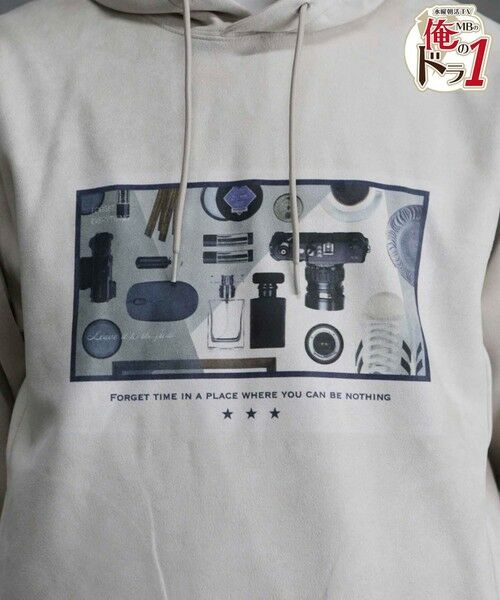 MEN'S BIGI / メンズビギ Tシャツ | ストレッチスウェード昇華転写プリントパーカー | 詳細7