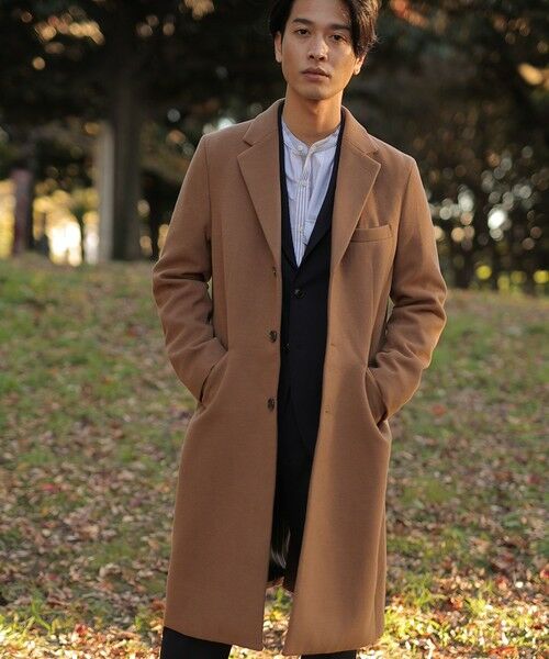 MEN'S BIGI / メンズビギ その他アウター | 中空糸メルトンチェスターコート（キャメル）