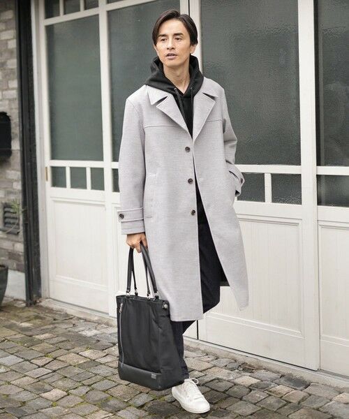 MEN'S BIGI / メンズビギ その他アウター | 中空糸メルトンオーバーコート（ライトグレー）