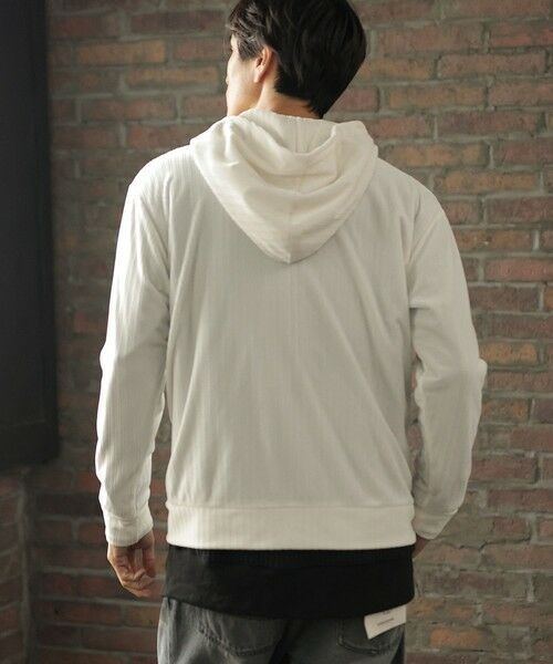 MEN'S BIGI / メンズビギ スウェット | ベロアストライプパーカー | 詳細3