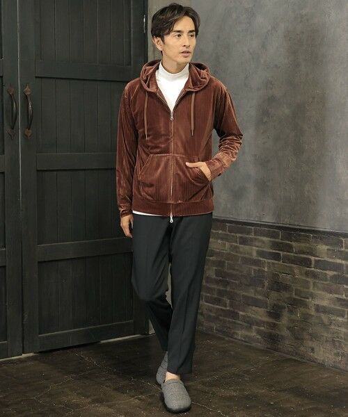 MEN'S BIGI / メンズビギ スウェット | ベロアストライプパーカー | 詳細8