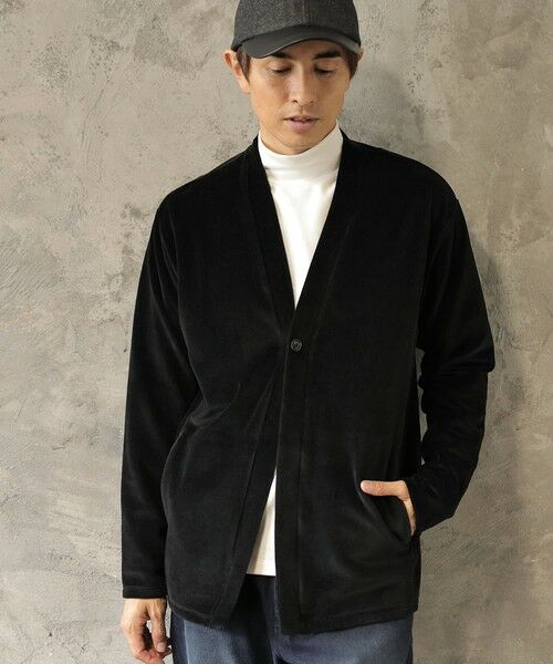 MEN'S BIGI / メンズビギ Tシャツ | リップルベロアカットソー（ブラック）