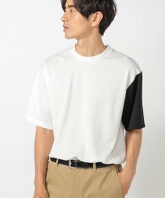 MEN'S BIGI / メンズビギ Tシャツ | ポンチ切り替えアシンメトリーTシャツ