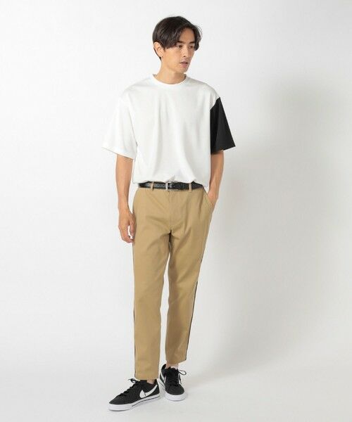 MEN'S BIGI / メンズビギ Tシャツ | ポンチ切り替えアシンメトリーTシャツ | 詳細1