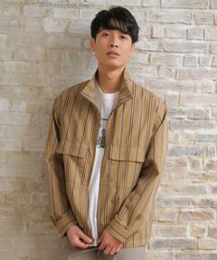 MEN'S BIGI / メンズビギ ブルゾン | 【セットアップ対応】T/Cストライプ スタンドブルゾン