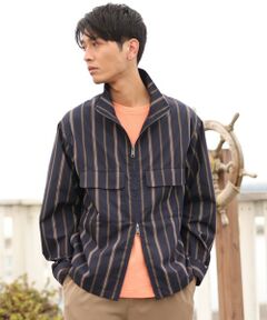 MEN'S BIGI / メンズビギ ブルゾン | 【セットアップ対応】T/Cストライプ スタンドブルゾン