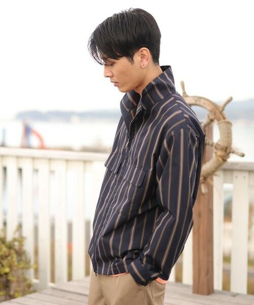 MEN'S BIGI / メンズビギ ブルゾン | 【セットアップ対応】T/Cストライプ スタンドブルゾン | 詳細8