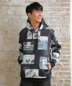 MEN'S BIGI / メンズビギ スウェット | メモリアルフォトプリントP/Oパーカー