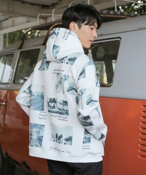 MEN'S BIGI / メンズビギ スウェット | メモリアルフォトプリントP/Oパーカー | 詳細1