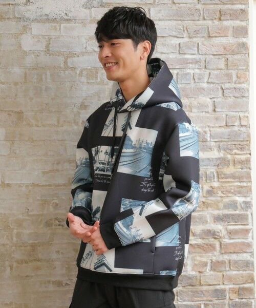 MEN'S BIGI / メンズビギ スウェット | メモリアルフォトプリントP/Oパーカー | 詳細4