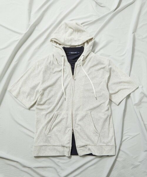 MEN'S BIGI / メンズビギ スウェット | /セットアップ対応/半袖杢パイルパーカー | 詳細1