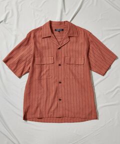MEN'S BIGI / メンズビギ シャツ・ブラウス | 綿麻ストライプオープンカラー半袖シャツ