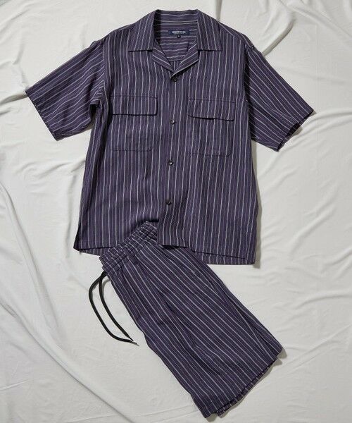 MEN'S BIGI / メンズビギ シャツ・ブラウス | 綿麻ストライプオープンカラー半袖シャツ | 詳細12