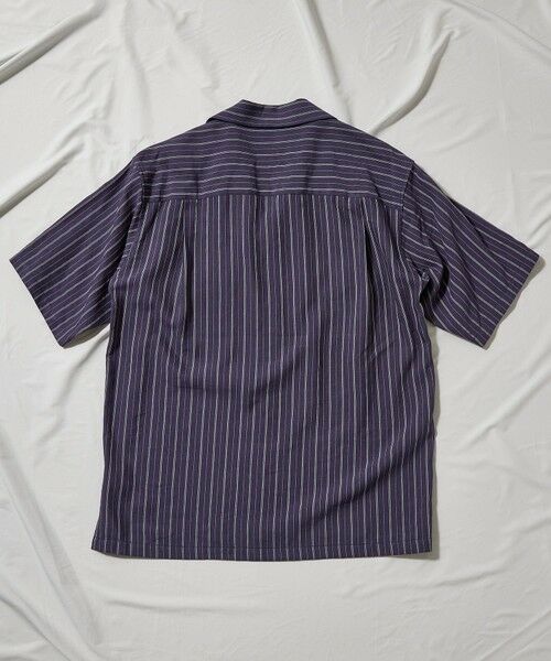 MEN'S BIGI / メンズビギ シャツ・ブラウス | 綿麻ストライプオープンカラー半袖シャツ | 詳細20