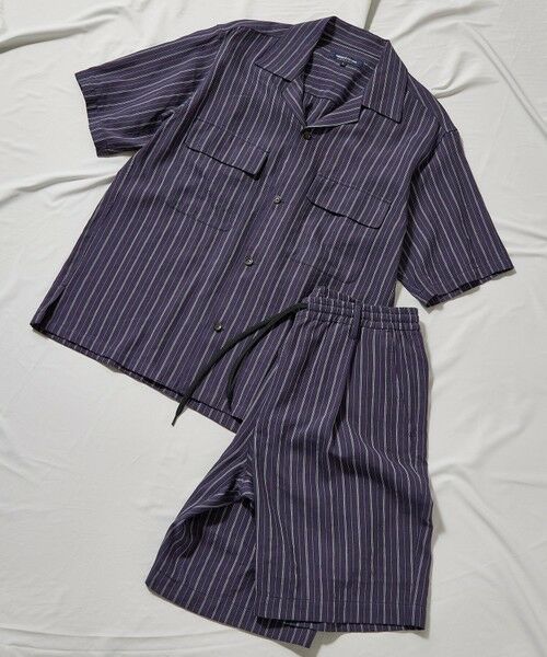 MEN'S BIGI / メンズビギ シャツ・ブラウス | 綿麻ストライプオープンカラー半袖シャツ | 詳細21