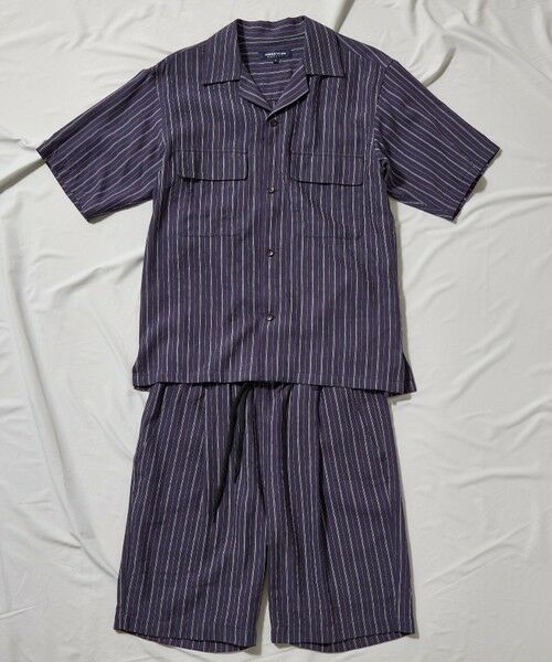 MEN'S BIGI / メンズビギ シャツ・ブラウス | 綿麻ストライプオープンカラー半袖シャツ | 詳細11