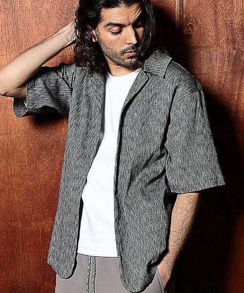 MEN'S BIGI / メンズビギ シャツ・ブラウス | 楊柳オープンカラー半袖シャツ | 詳細3