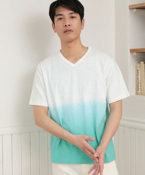 MEN'S BIGI / メンズビギ Tシャツ | 20/-スラブ天竺段染めＴシャツ（グリーン）