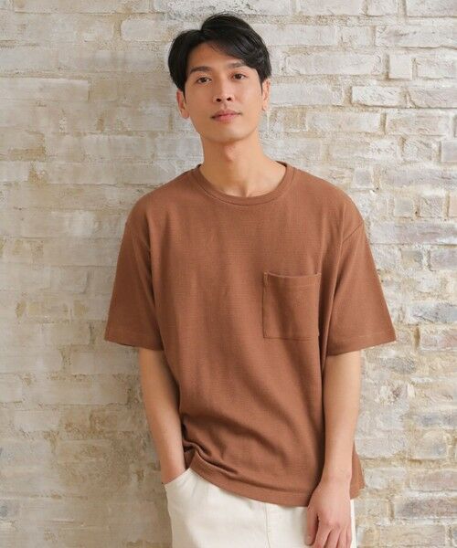 MEN'S BIGI / メンズビギ Tシャツ | カノコマテリアル リゾートカットソー（ブラウン）