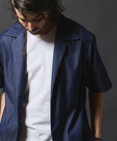 MEN'S BIGI / メンズビギ シャツ・ブラウス | 【セットアップ対応】テックデニムボタンレスオープンカラーシャツ