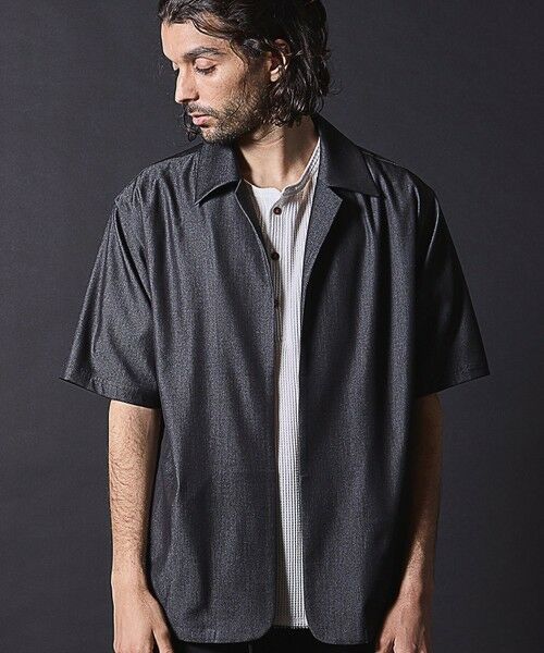 MEN'S BIGI / メンズビギ シャツ・ブラウス | 【セットアップ対応】テックデニムボタンレスオープンカラーシャツ | 詳細7