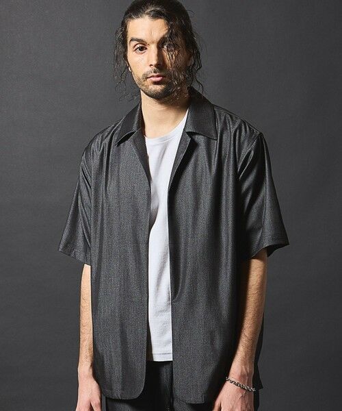 MEN'S BIGI / メンズビギ シャツ・ブラウス | 【セットアップ対応】テックデニムボタンレスオープンカラーシャツ | 詳細8