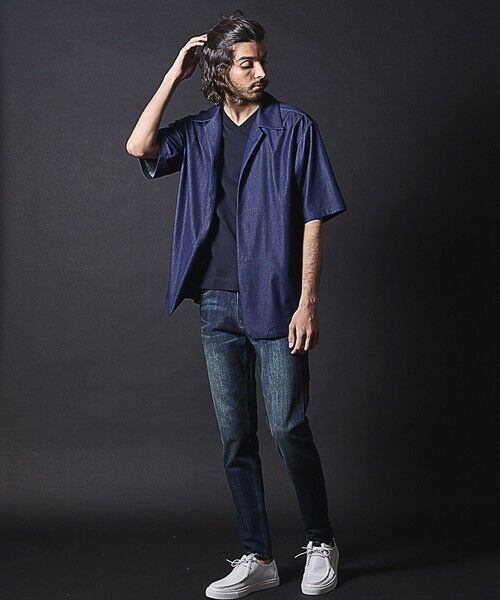 MEN'S BIGI / メンズビギ シャツ・ブラウス | 【セットアップ対応】テックデニムボタンレスオープンカラーシャツ | 詳細12