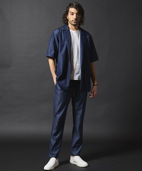 MEN'S BIGI / メンズビギ シャツ・ブラウス | 【セットアップ対応】テックデニムボタンレスオープンカラーシャツ | 詳細13