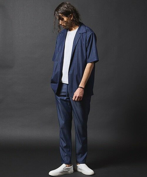 MEN'S BIGI / メンズビギ シャツ・ブラウス | 【セットアップ対応】テックデニムボタンレスオープンカラーシャツ | 詳細14